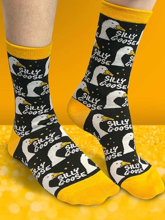 Silly Goose Novelty Adult Socks - 1 Pair - UK8-12