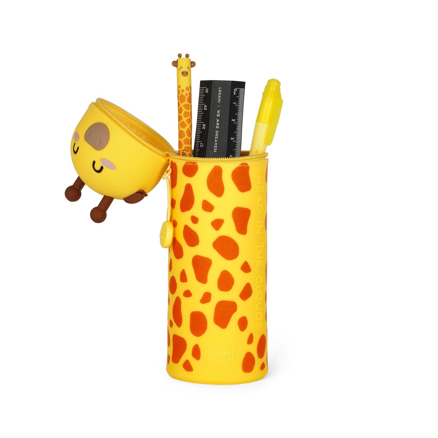 LEGAMI - 2-in-1 Soft Silicone Case - Kawaii Pencil Case - Giraffe