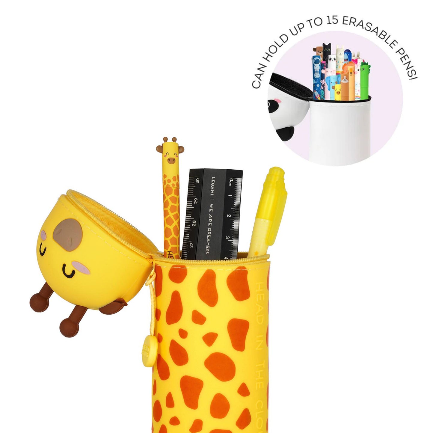 LEGAMI - 2-in-1 Soft Silicone Case - Kawaii Pencil Case - Giraffe