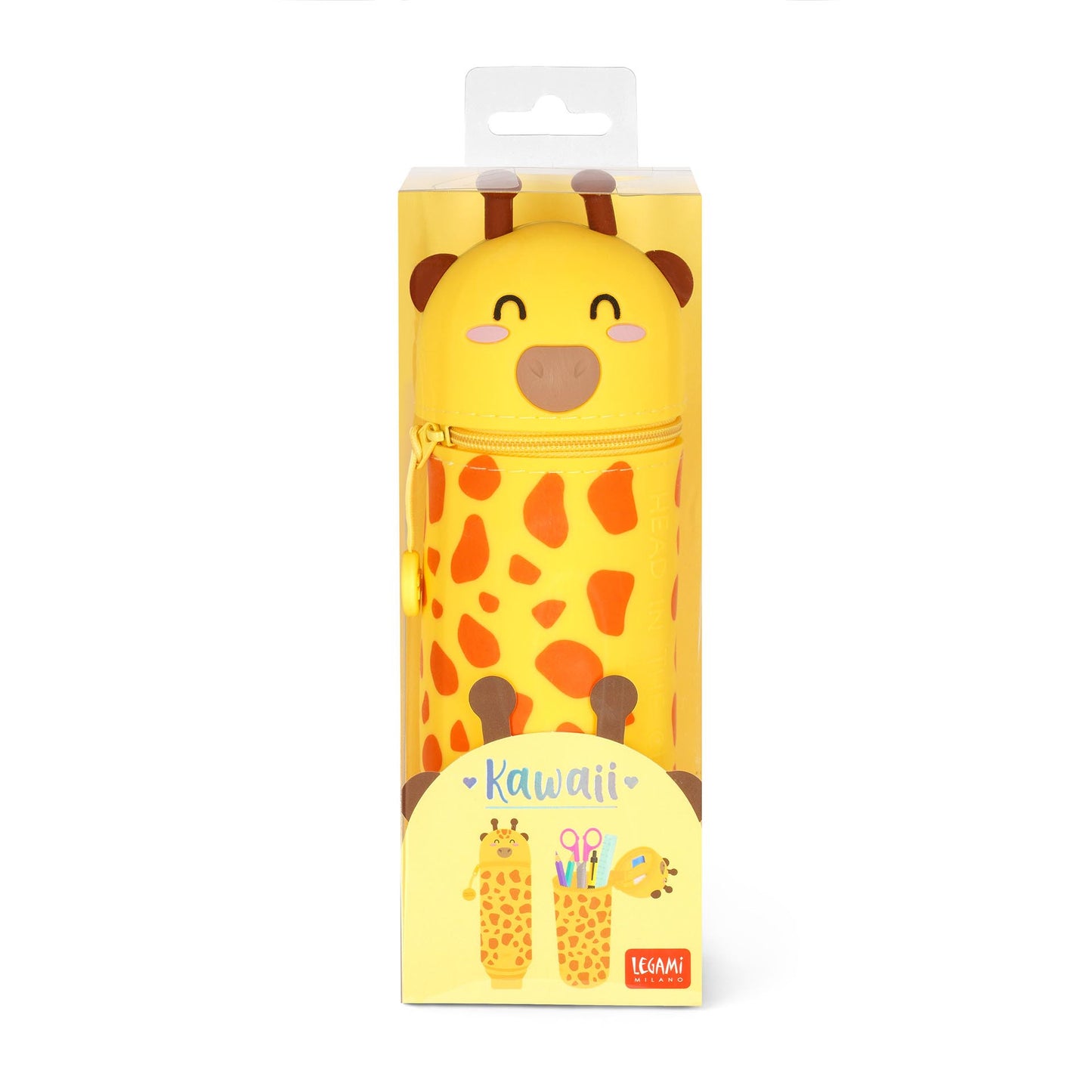 LEGAMI - 2-in-1 Soft Silicone Case - Kawaii Pencil Case - Giraffe