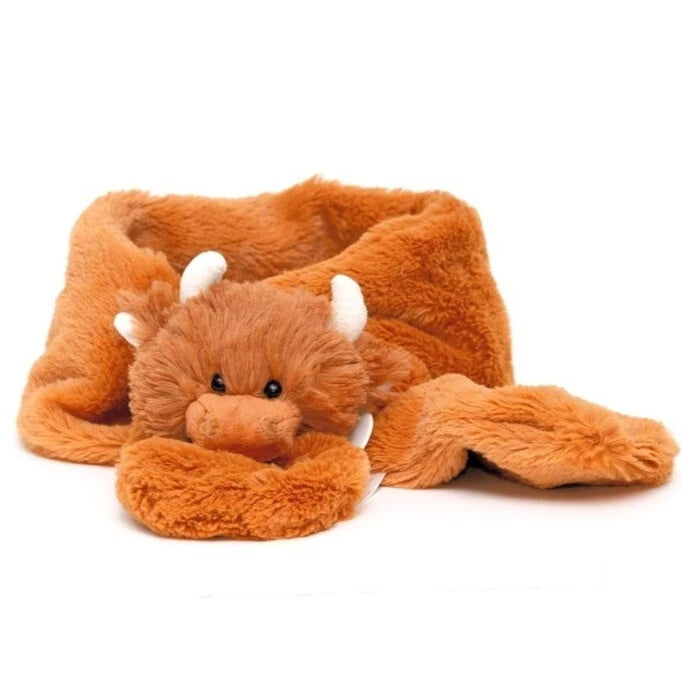 Jomanda Highland Cow Scarf Plush Brown - 90cm