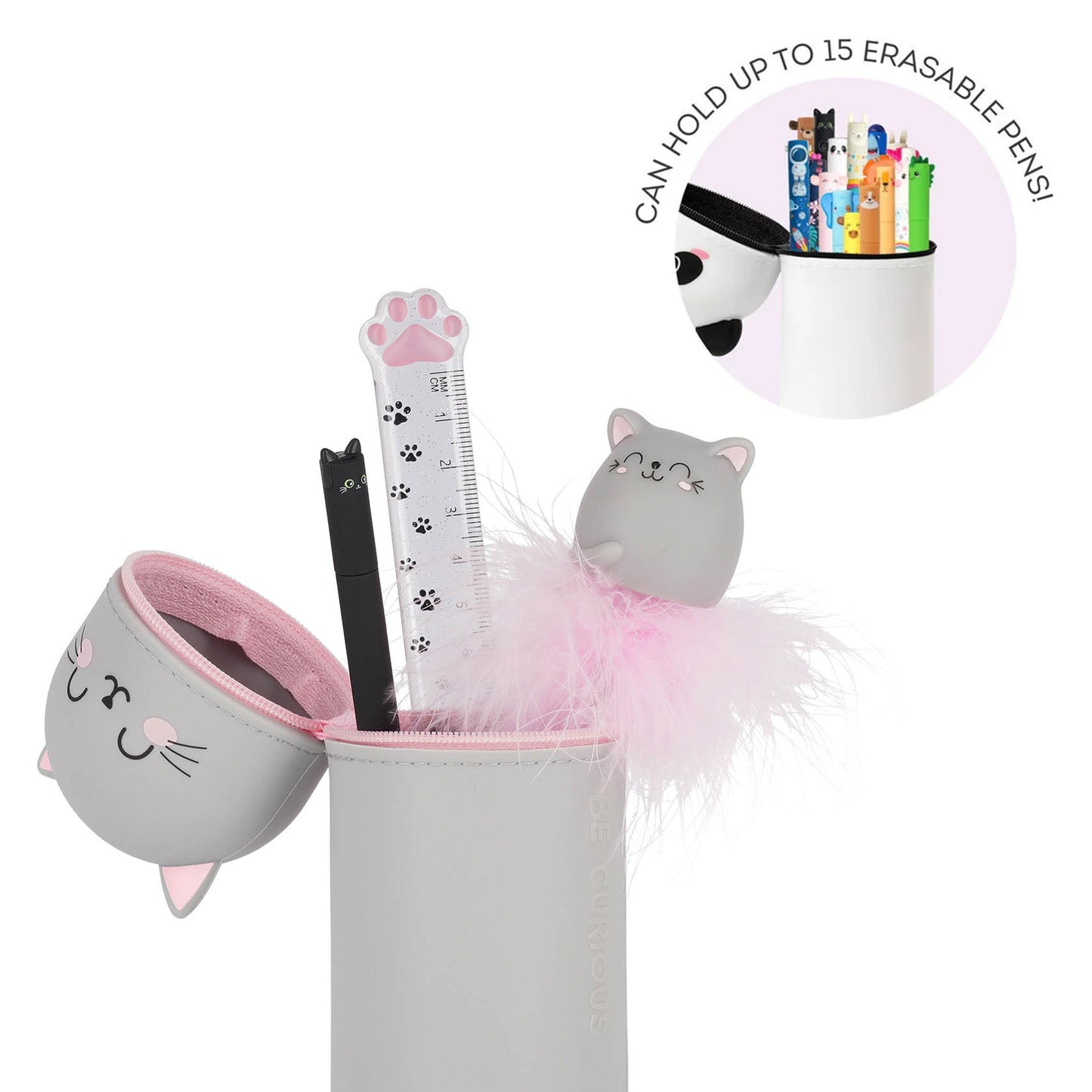 LEGAMI - 2-in-1 Soft Silicone Case - Kawaii Pencil Case - Kitty