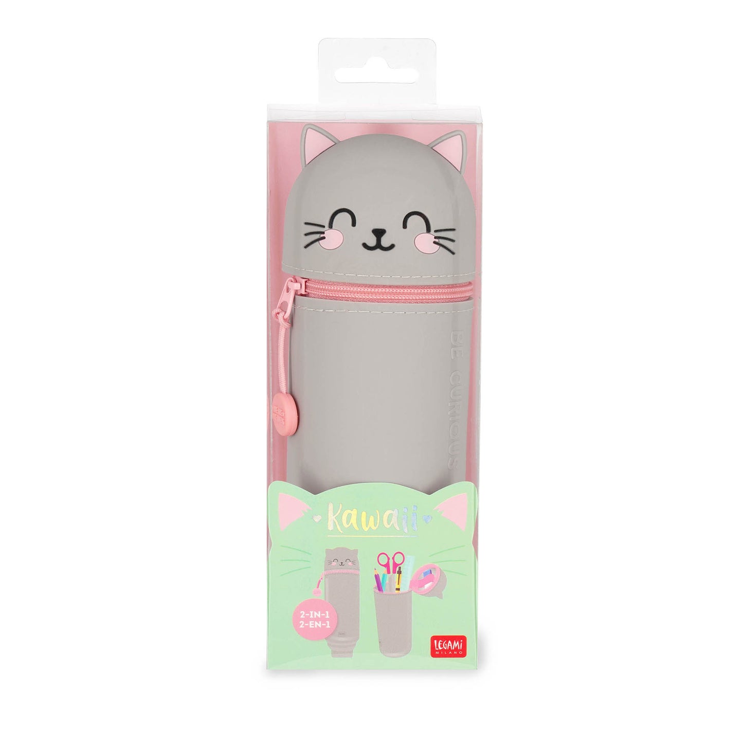 LEGAMI - 2-in-1 Soft Silicone Case - Kawaii Pencil Case - Kitty