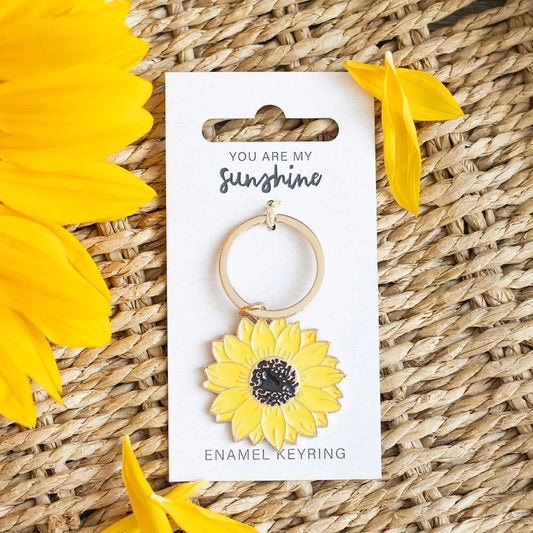 You Are My Sunshine Sunflower - Enamel Keyring