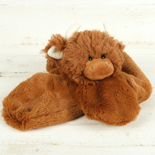 Jomanda Highland Cow Scarf Plush Brown - 90cm